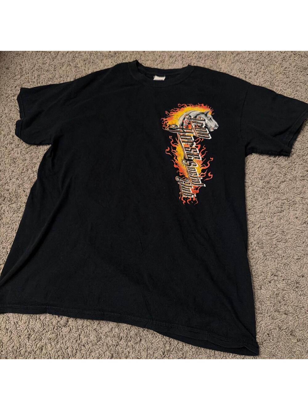 Vintage Iron Horse Social Club Savanna IL Black Graphic Tee Men’s Size M